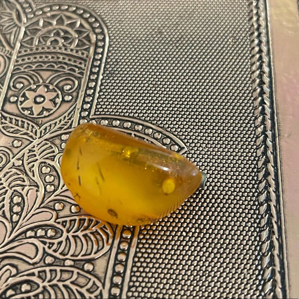 Antique amber brooch